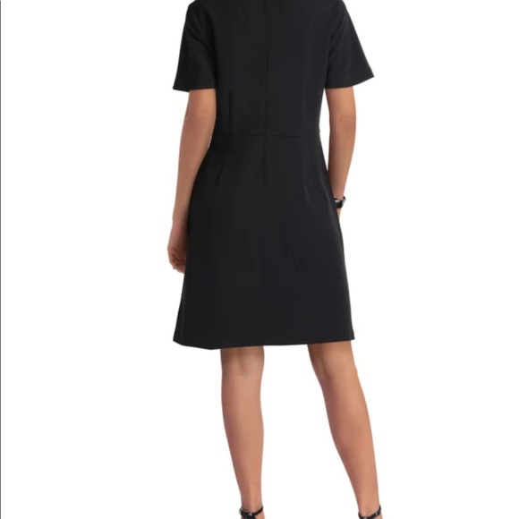 H Halston Short Sleeve Pleated Neck Dress - Picture 2 of 4